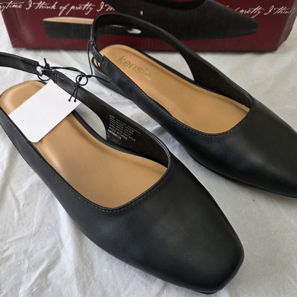 Kensie Women’s Black Slingback Flats Size 6